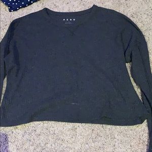 long sleeve waffle tee